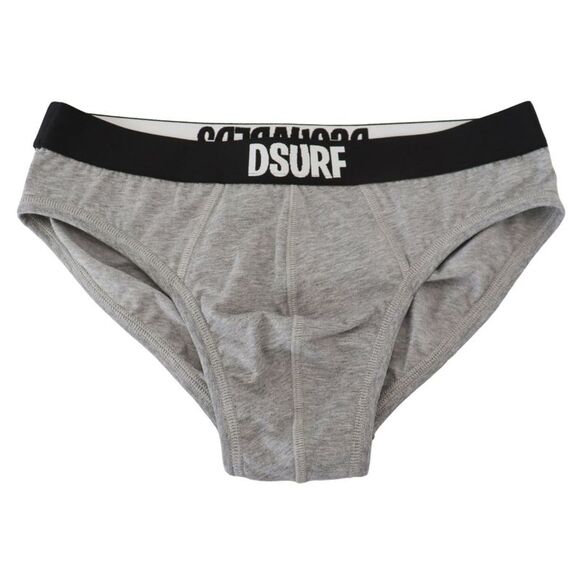 Dsquared² Gray DSURF Logo Cotton Stretch Men Brief Men's Underwear